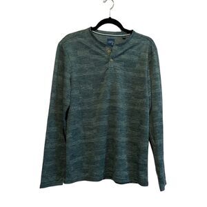 Men's Long Sleeve Henley Shirt - Gray